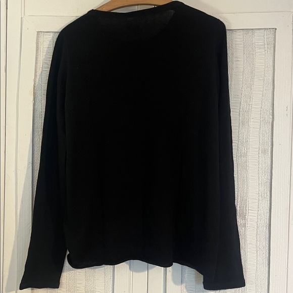 NEW MAJESTIC FILATURES cashmere long sleeve crew top in black size M (3) - Picture 9 of 9